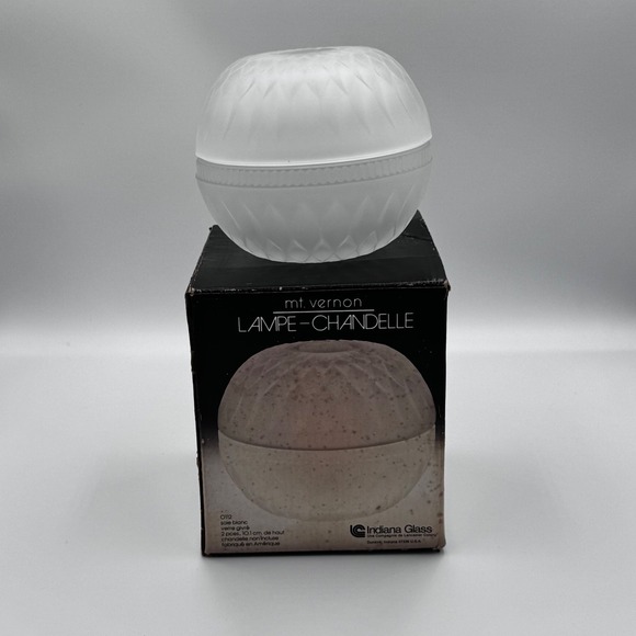 Indiana Glass Other - Indiana Glass Mt Vernon Lampe-Chandelle Frosted White Glass Candle Fairy Lamp